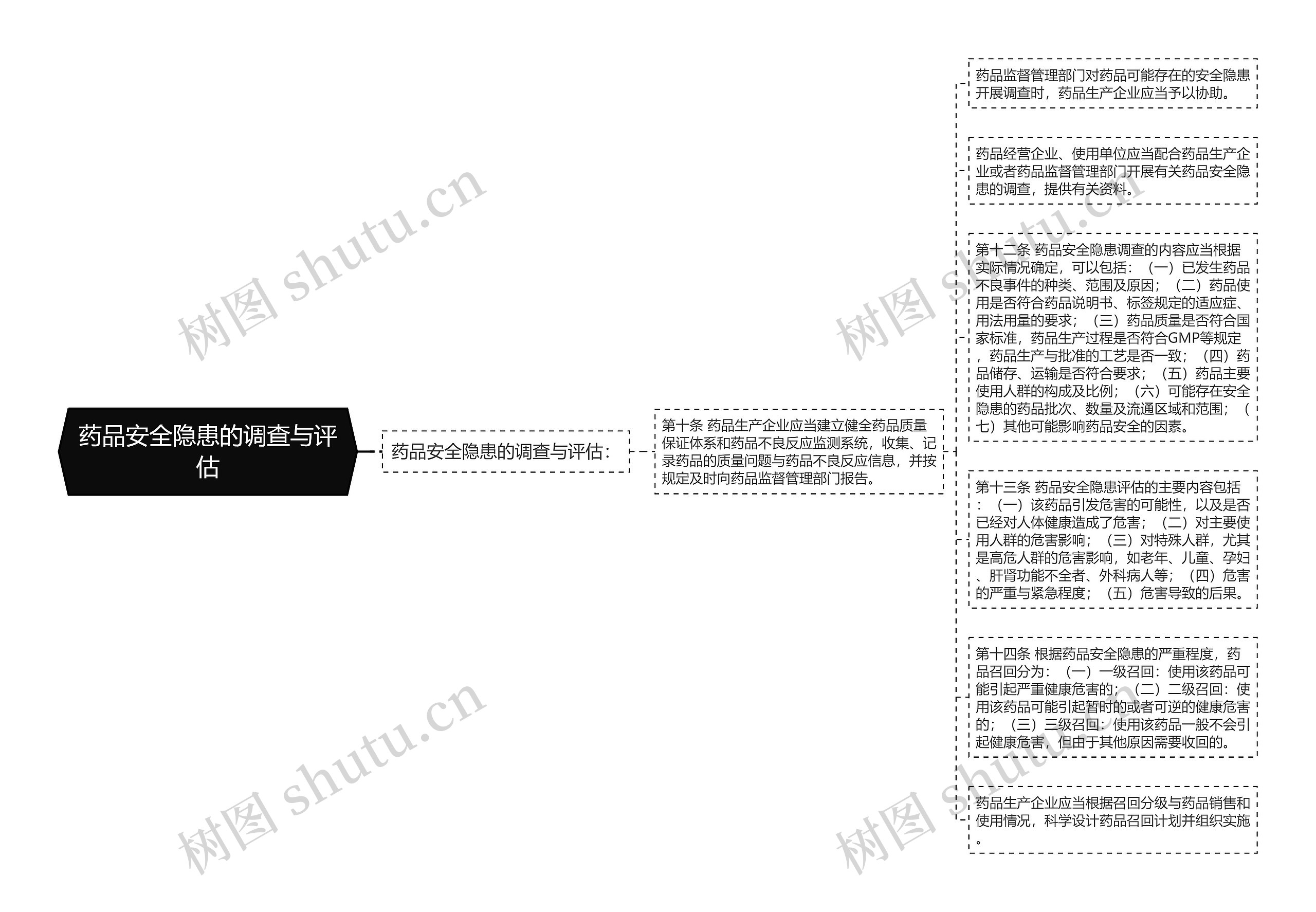 药品安全隐患的调查与评估思维导图