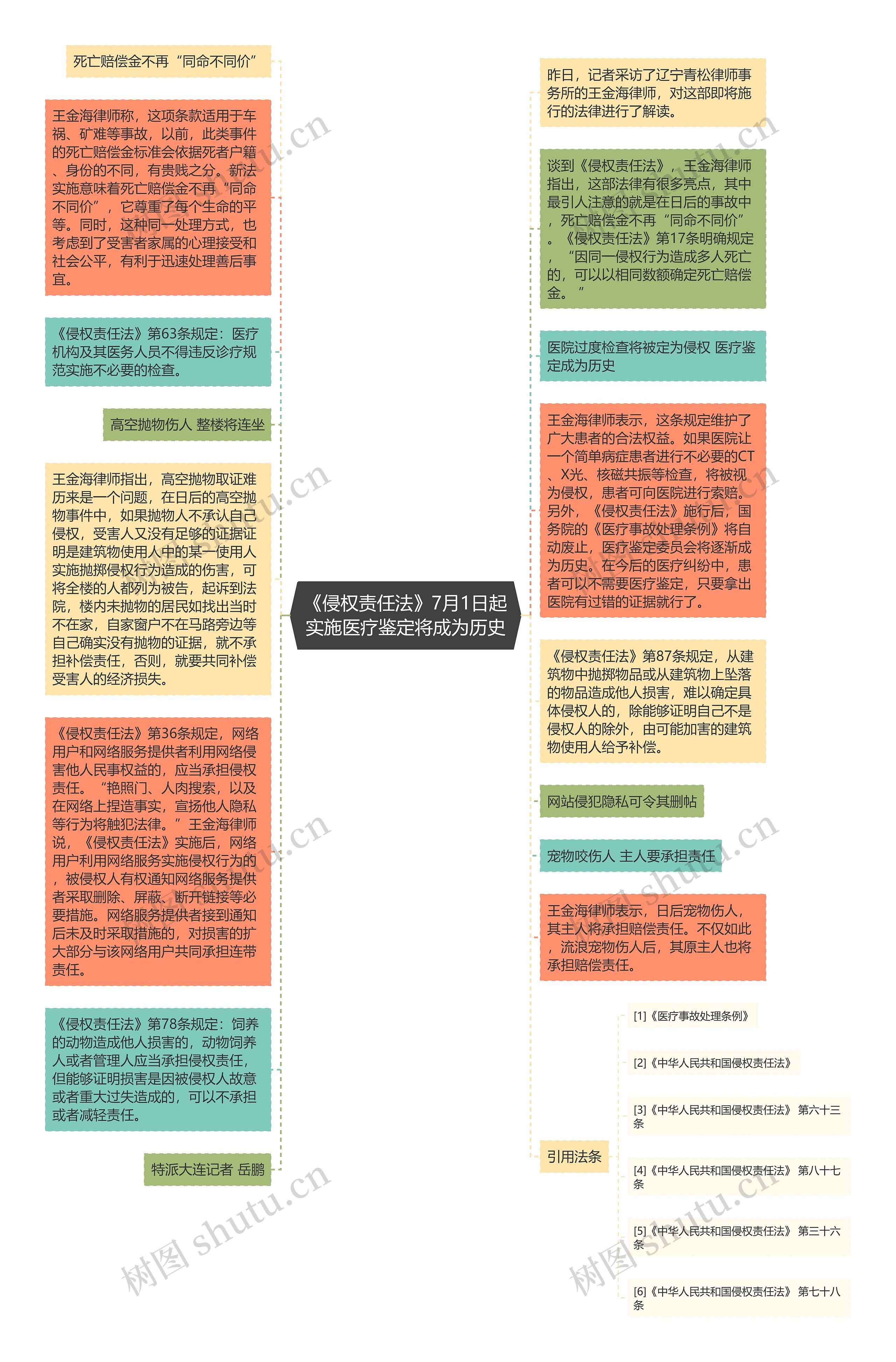 《侵权责任法》7月1日起实施医疗鉴定将成为历史思维导图