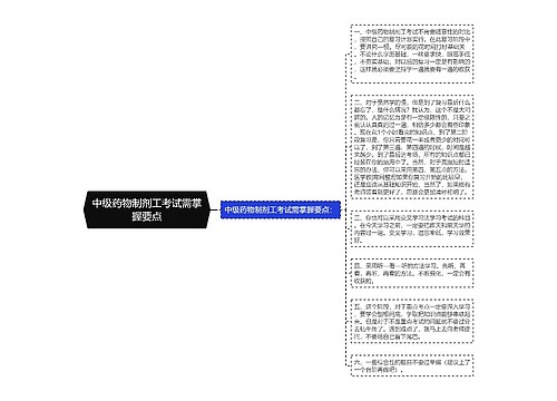 中级药物制剂工考试需掌握要点