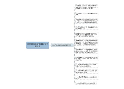 国家药品监督管理部门主要职责