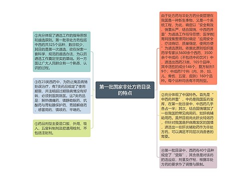 第一批国家非处方药目录的特点