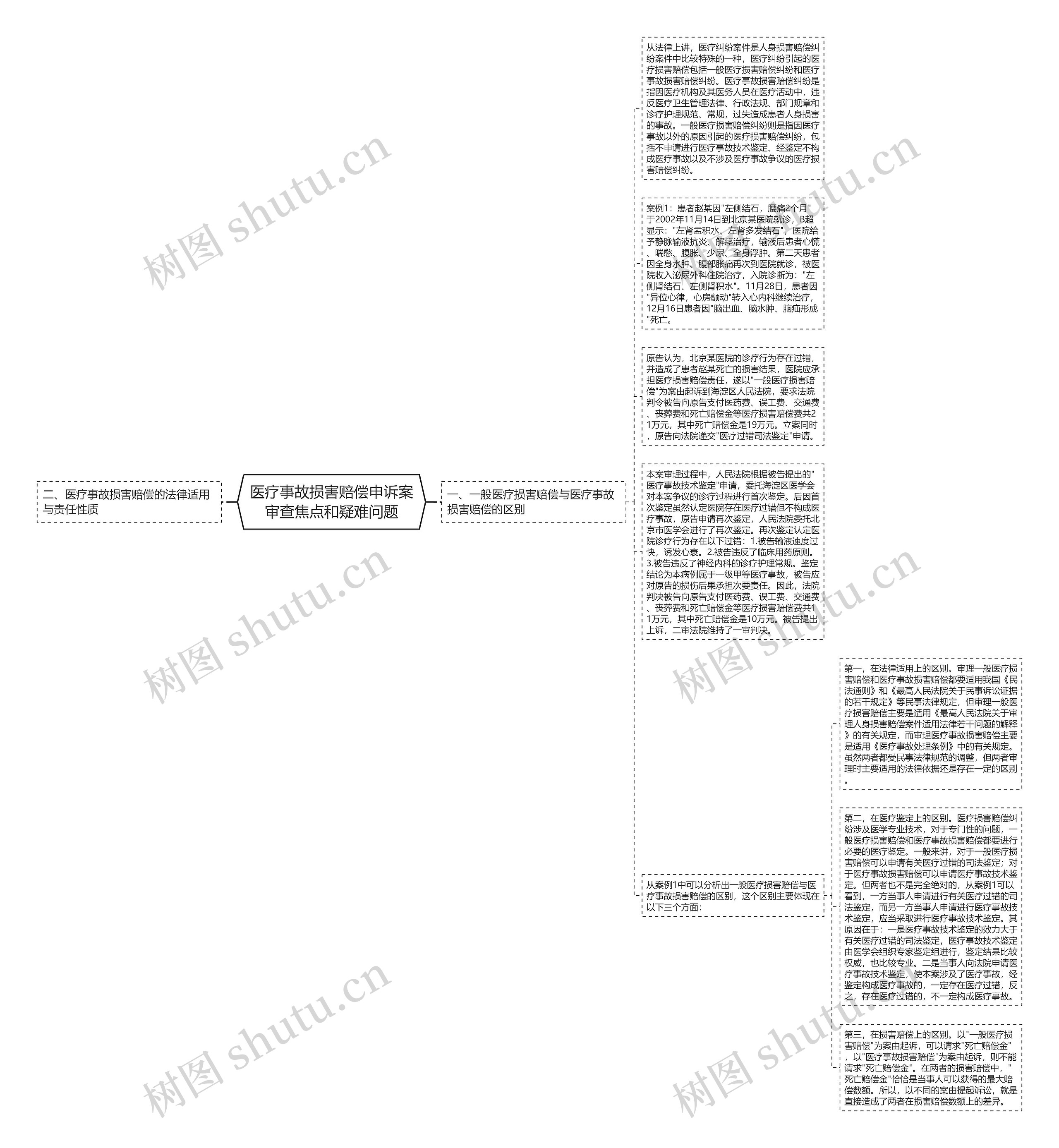 医疗事故损害赔偿申诉案审查焦点和疑难问题思维导图