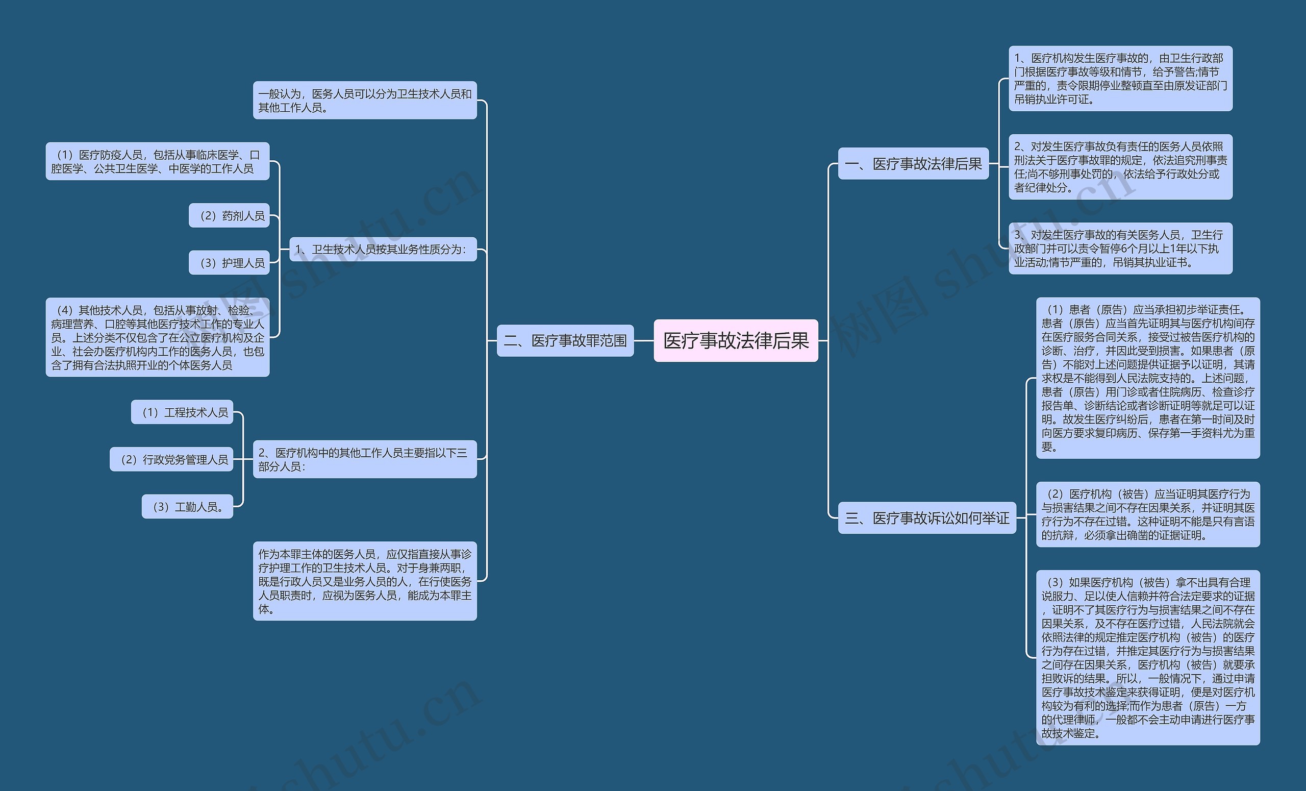 医疗事故法律后果思维导图