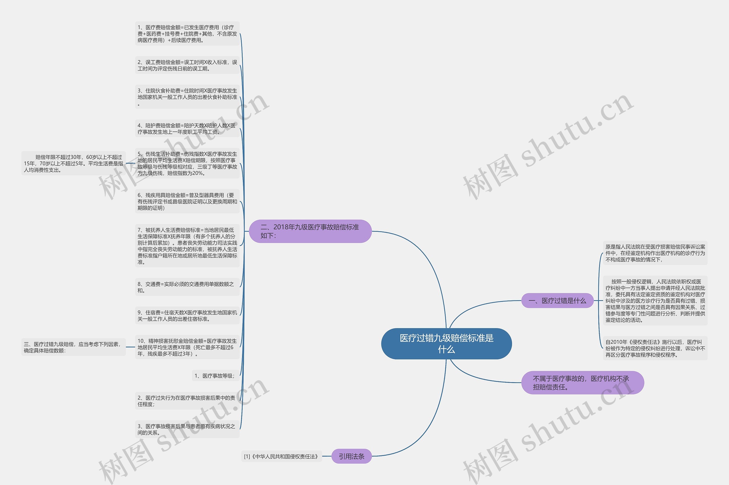 医疗过错九级赔偿标准是什么思维导图