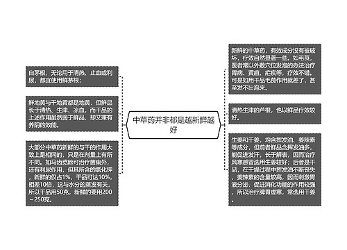 中草药并非都是越新鲜越好