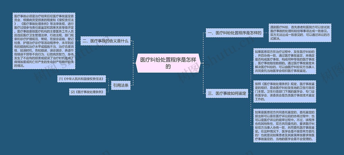 医疗纠纷处置程序是怎样的思维导图_编号p7378905-TreeMind树图