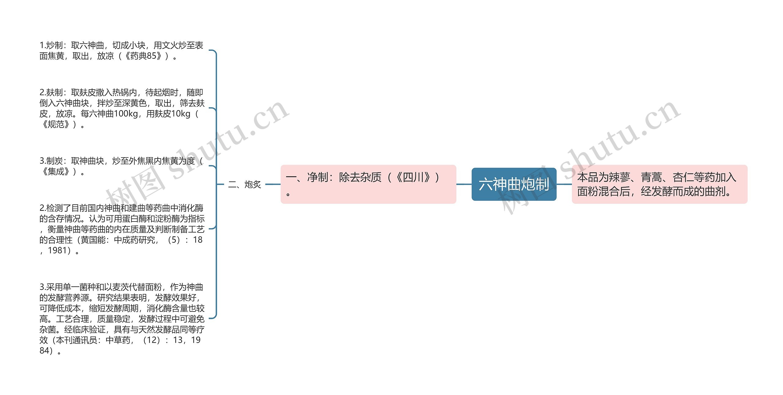 六神曲炮制思维导图