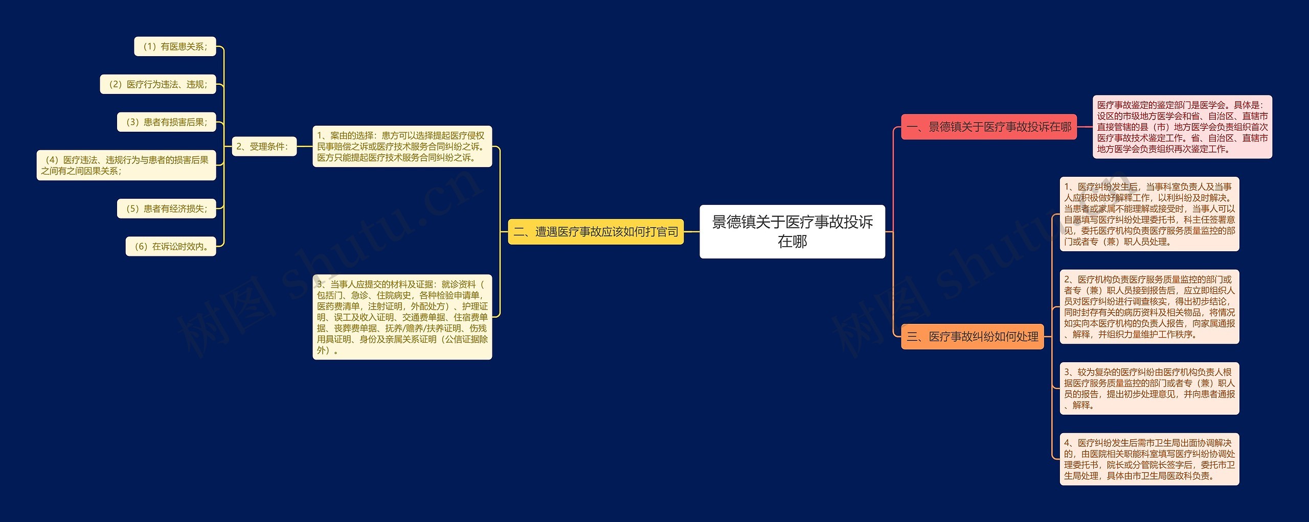 景德镇关于医疗事故投诉在哪思维导图