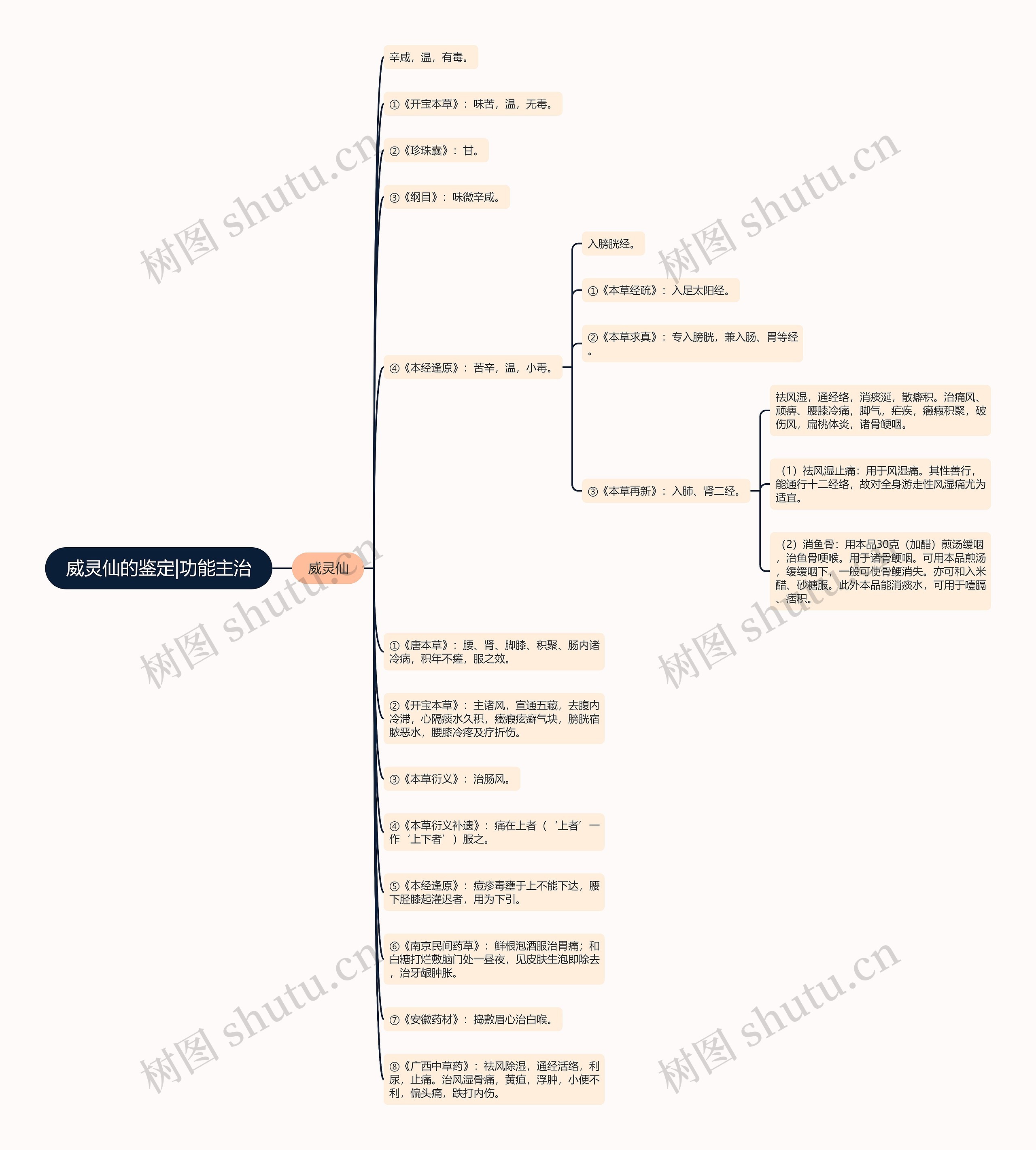 威灵仙的鉴定|功能主治 威灵仙的鉴定|功能主治
