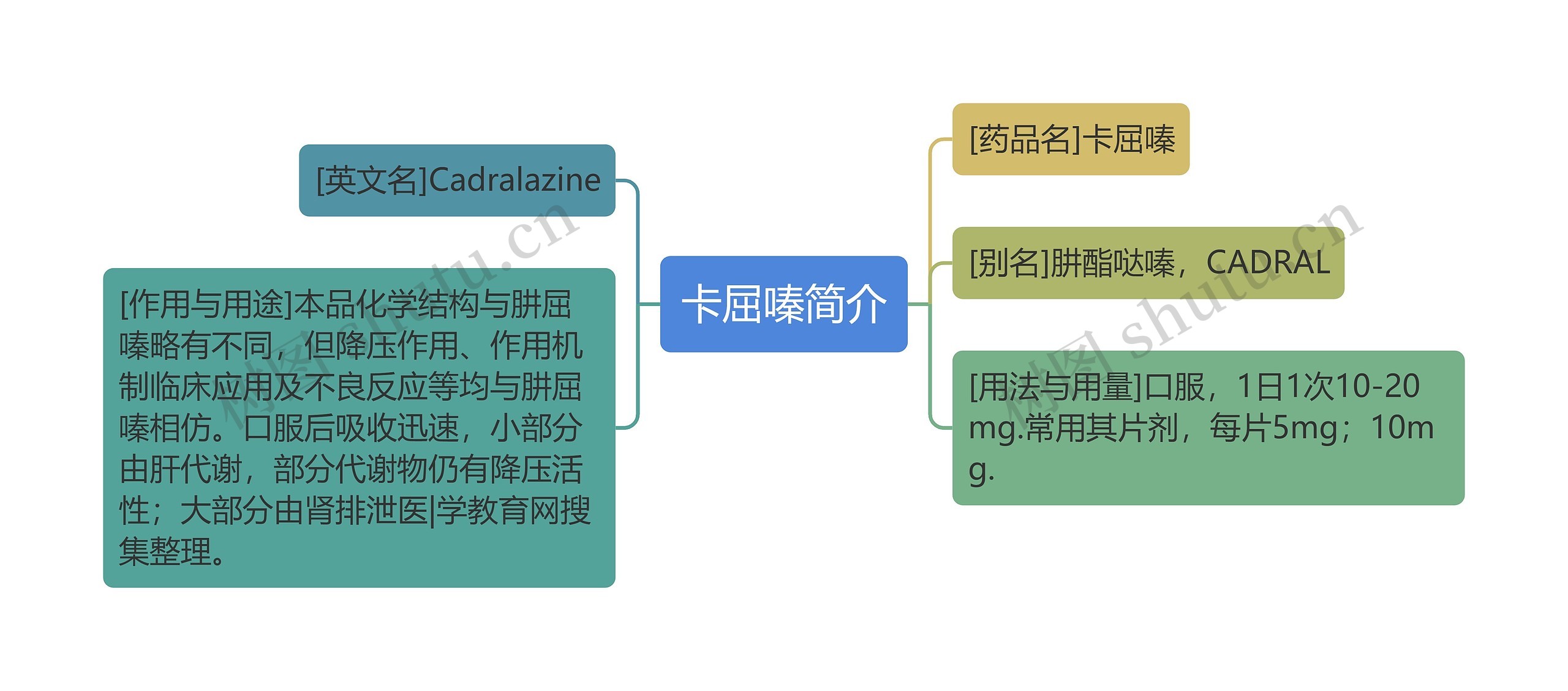 卡屈嗪简介思维导图