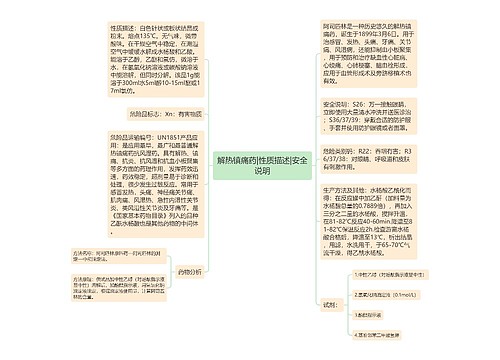 解热镇痛药|性质描述|安全说明