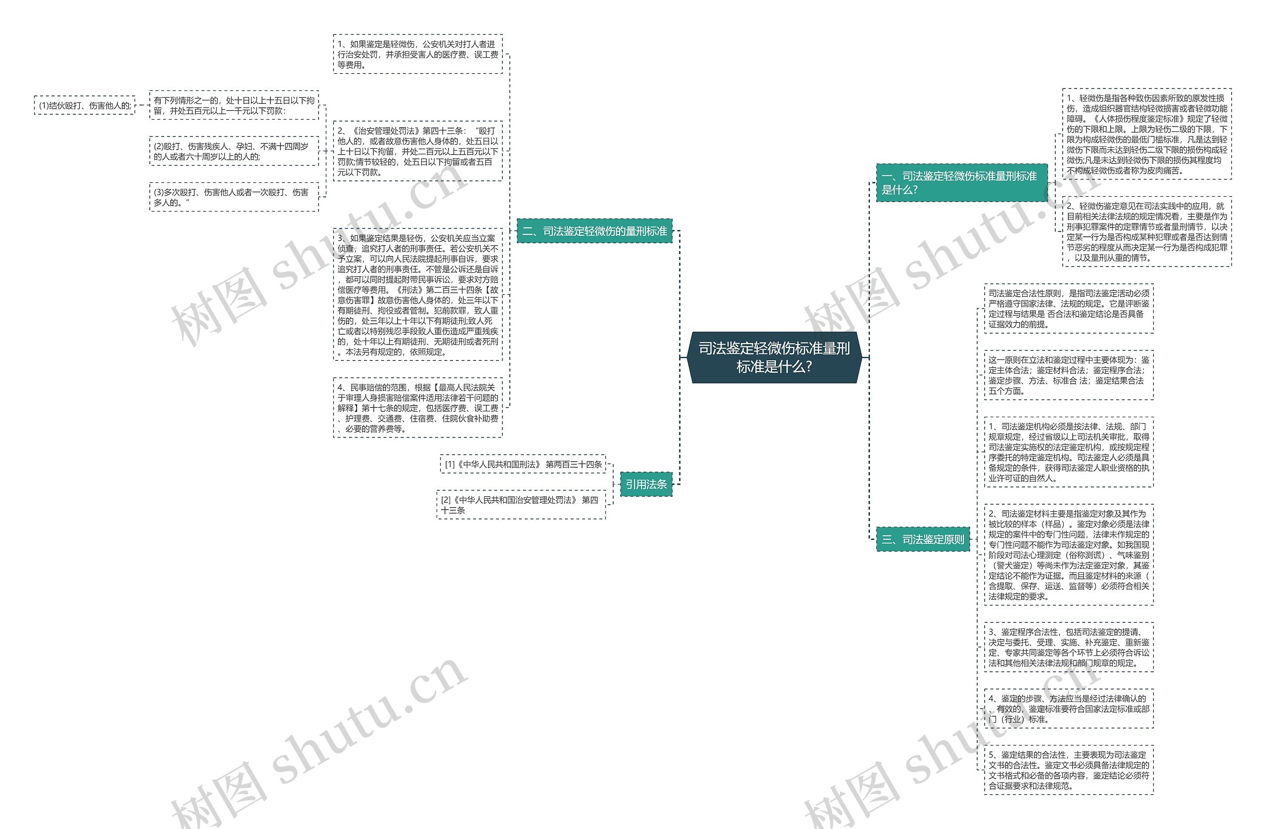 司法鉴定轻微伤标准量刑标准是什么?思维导图