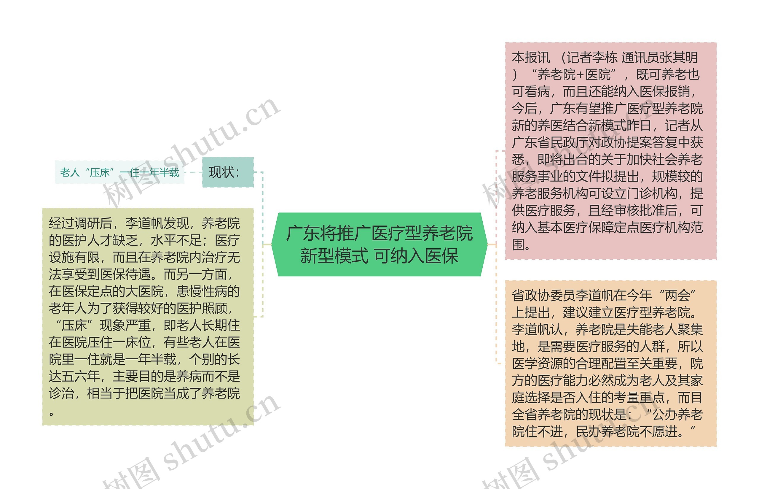 广东将推广医疗型养老院新型模式 可纳入医保思维导图