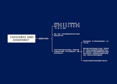 【无机化学重点】卤碱的化学成份有哪些？