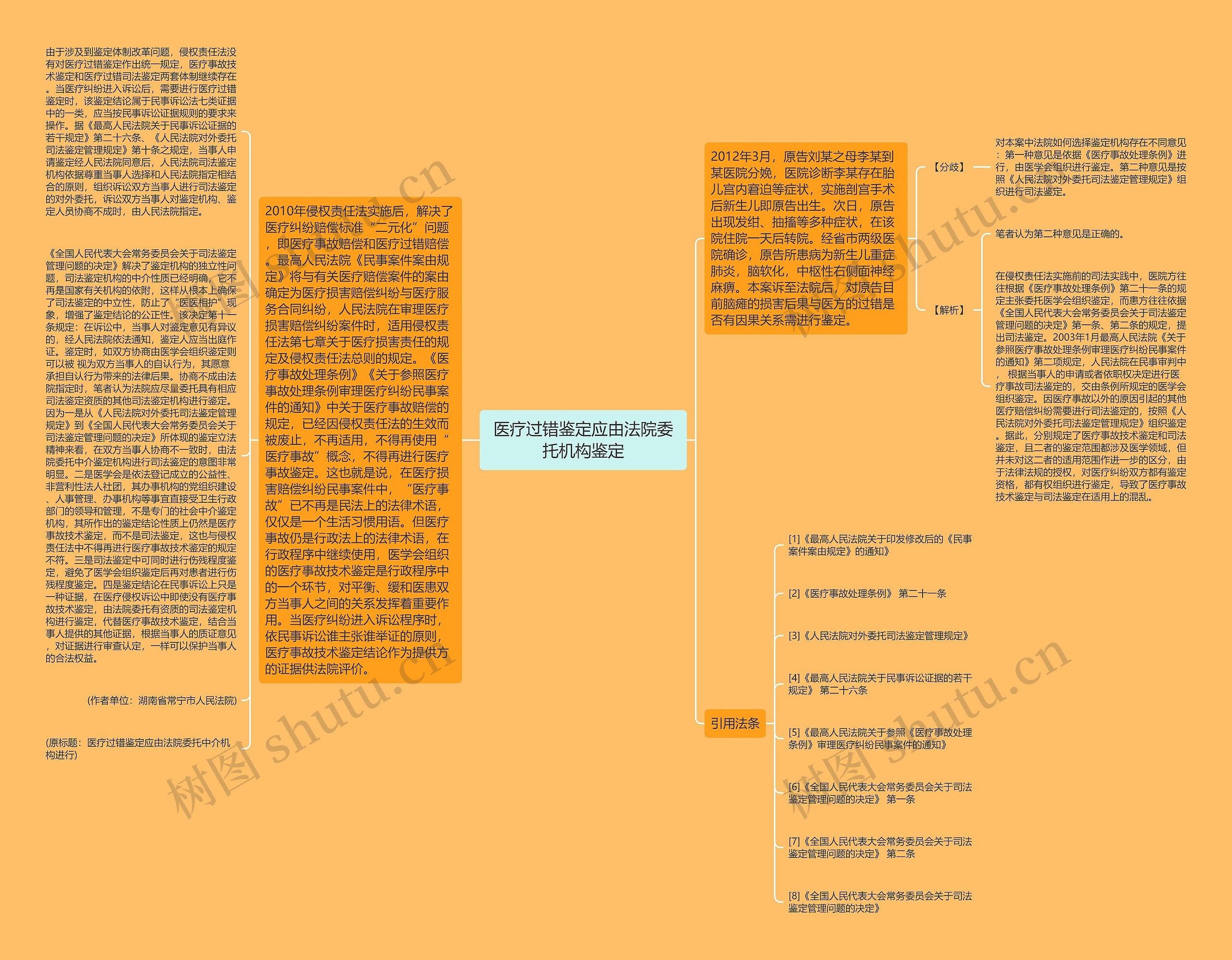 医疗过错鉴定应由法院委托机构鉴定思维导图