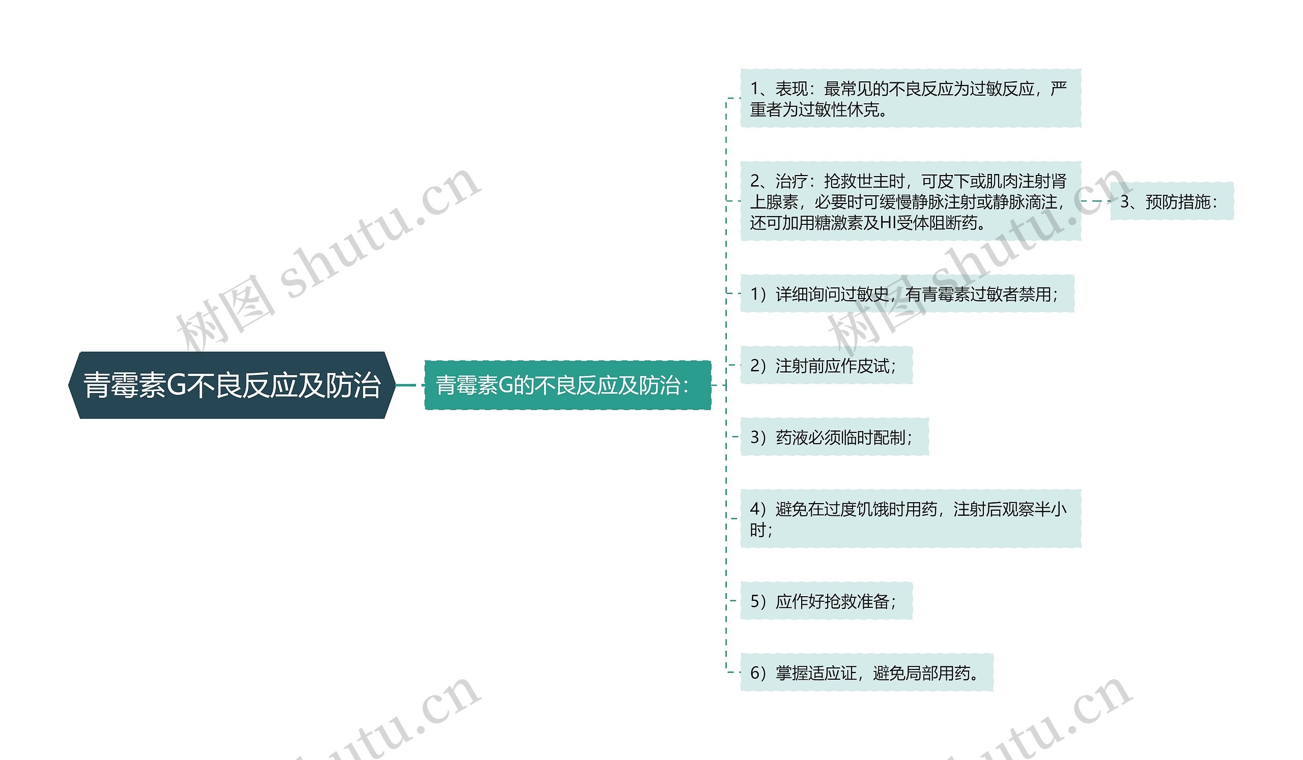 青霉素G不良反应及防治思维导图