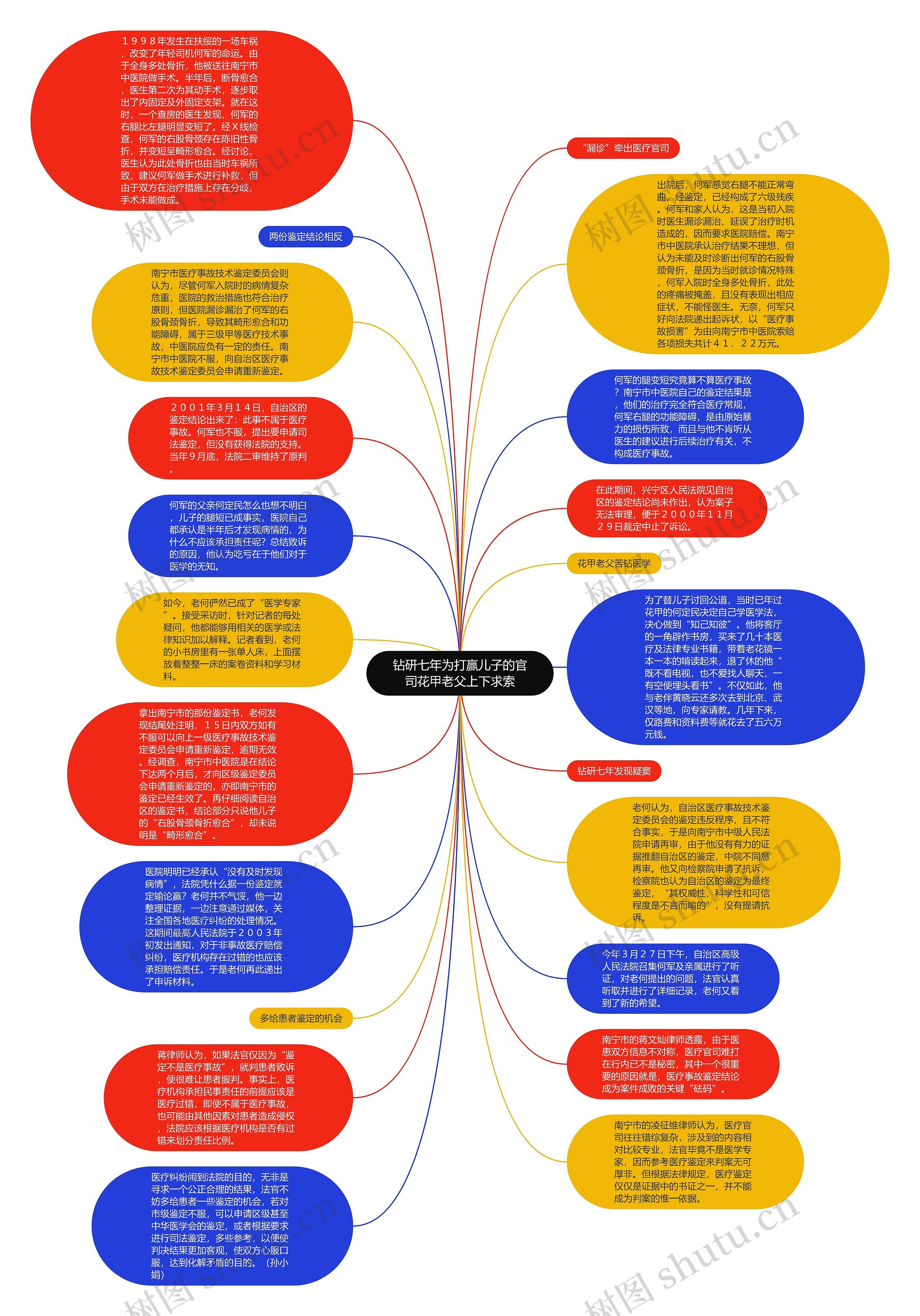 钻研七年为打赢儿子的官司花甲老父上下求索思维导图