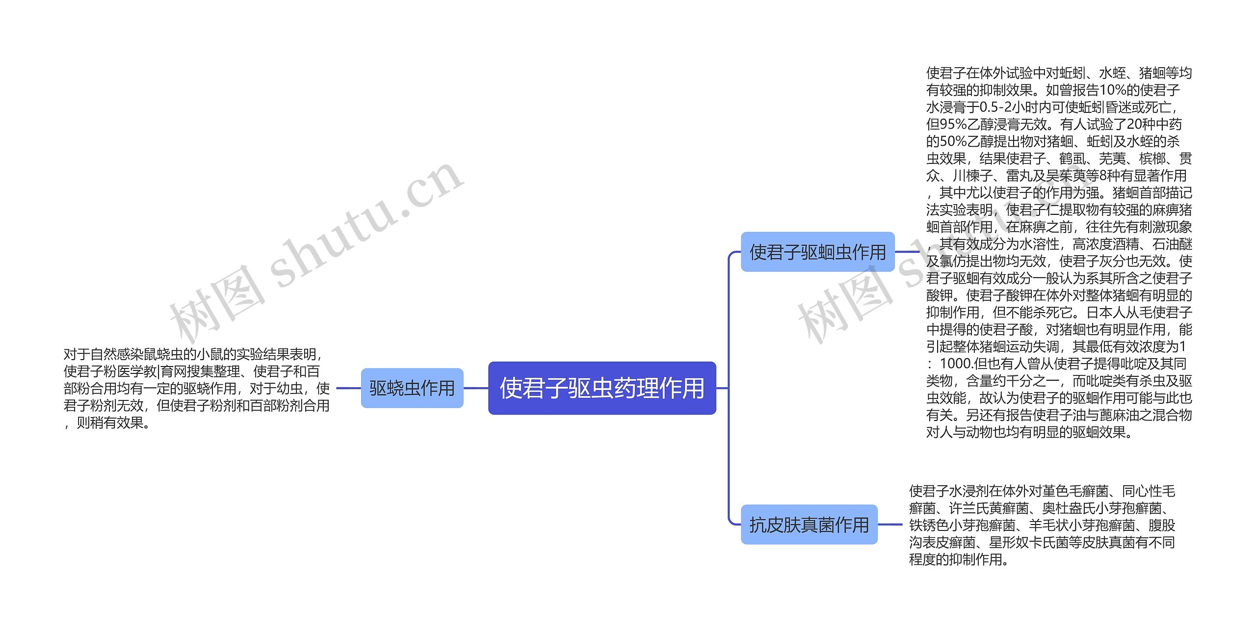 使君子驱虫药理作用思维导图