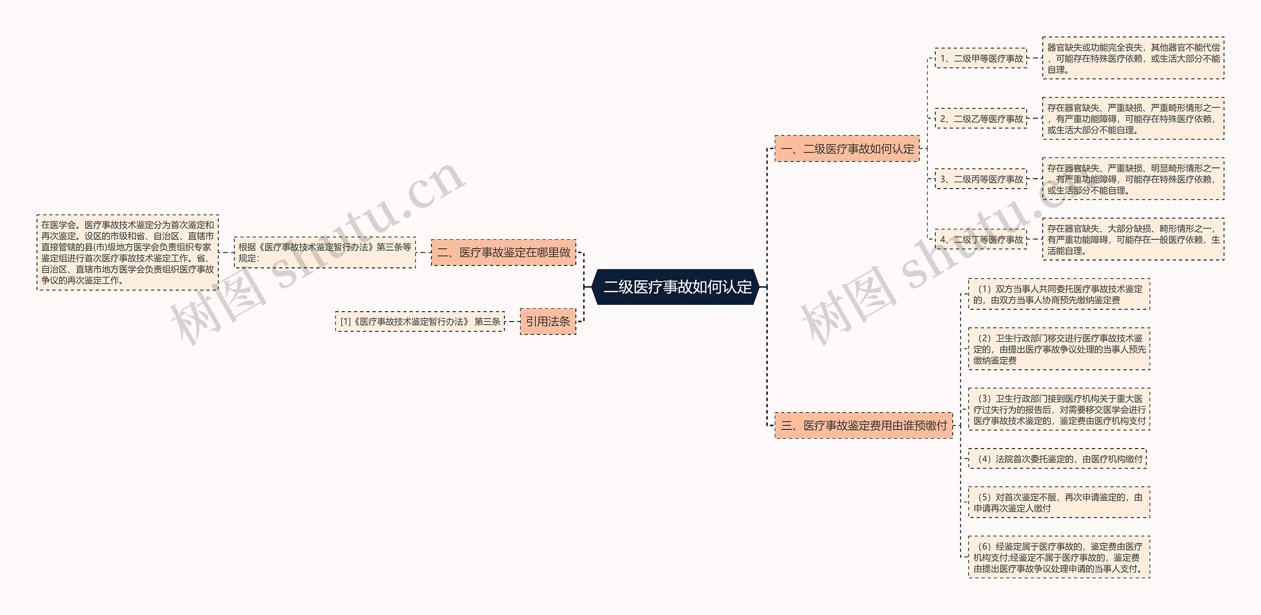  二级医疗事故如何认定思维导图