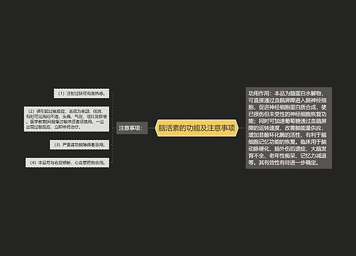 脑活素的功能及注意事项