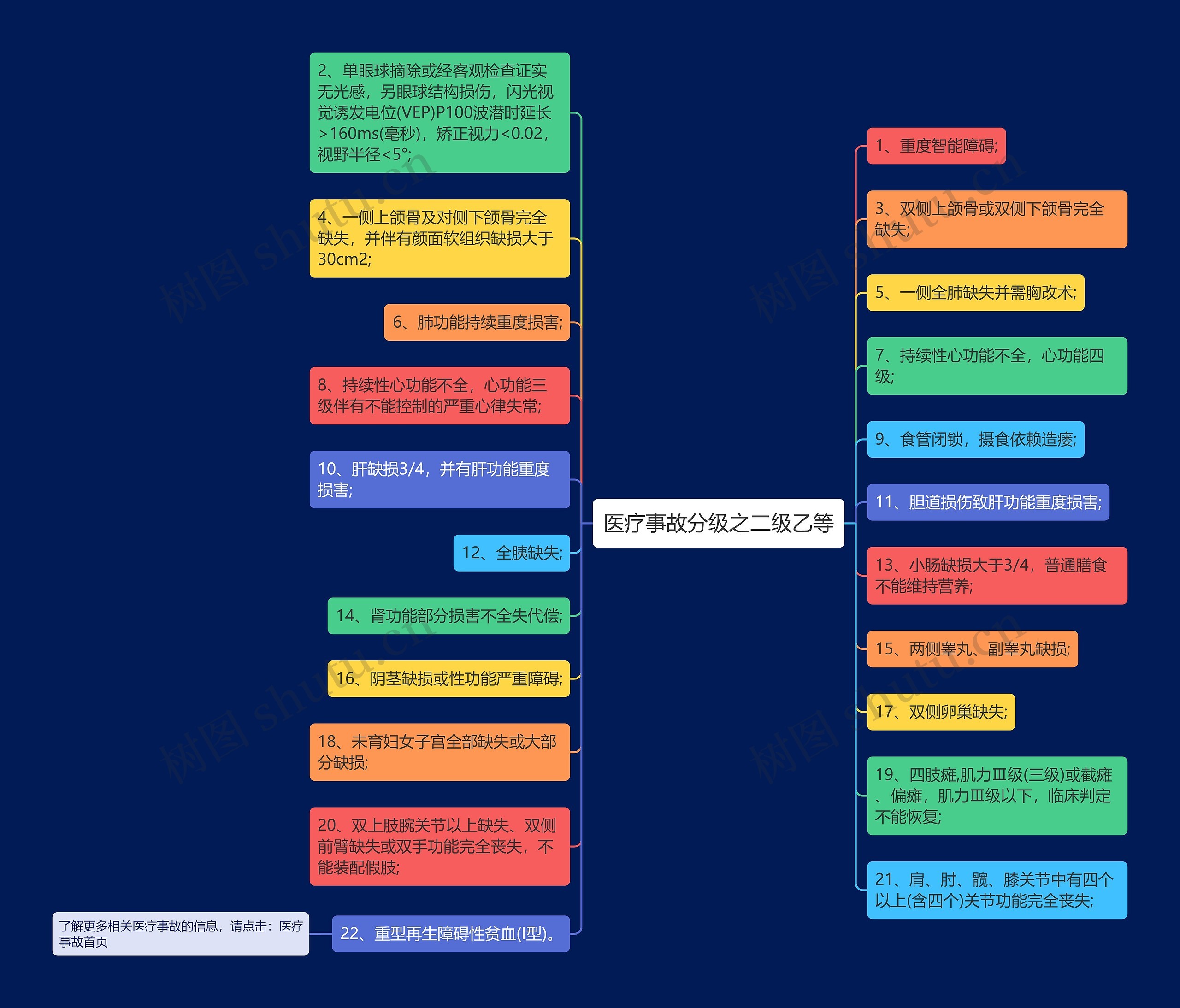 医疗事故分级之二级乙等思维导图