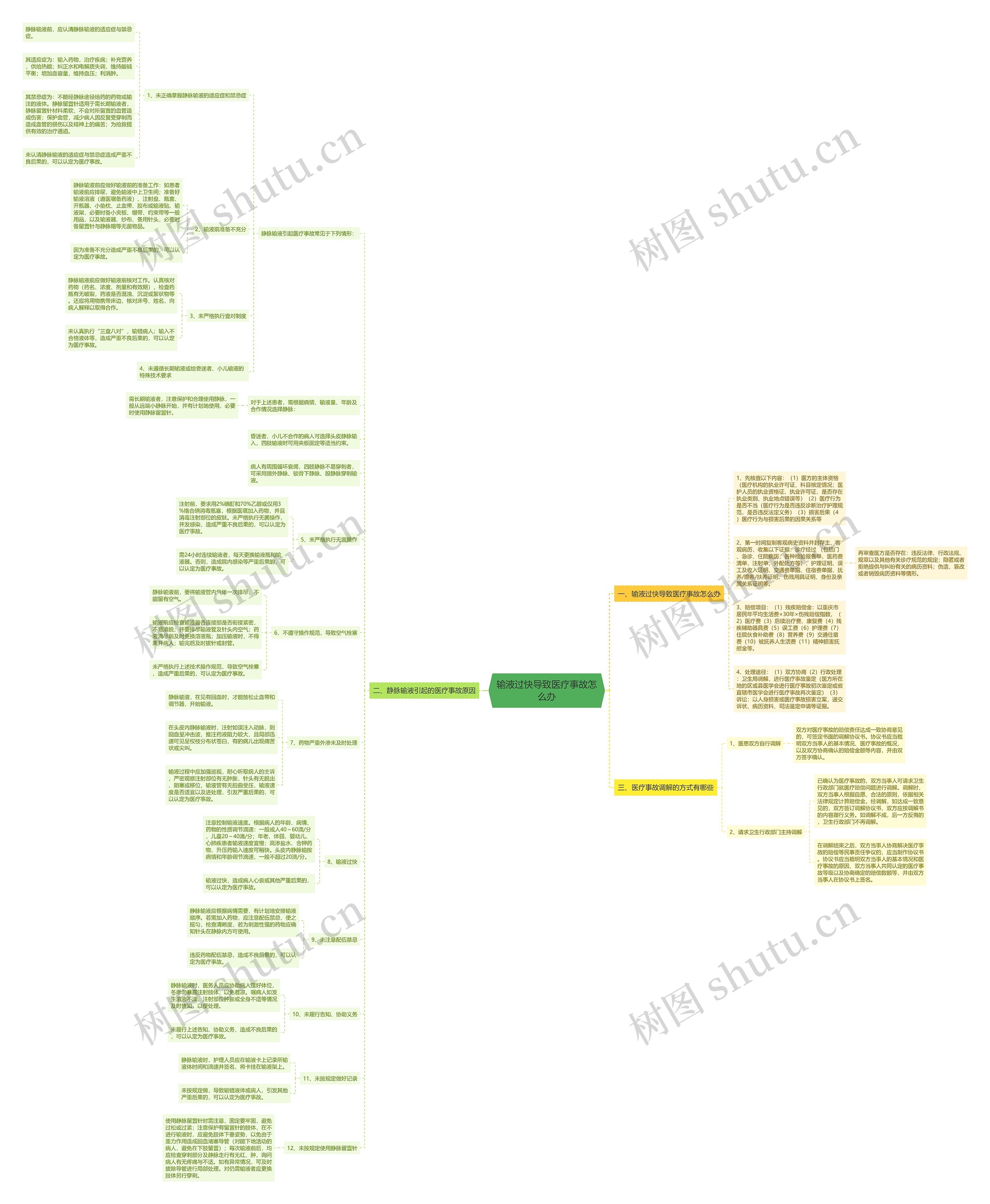 输液过快导致医疗事故怎么办思维导图