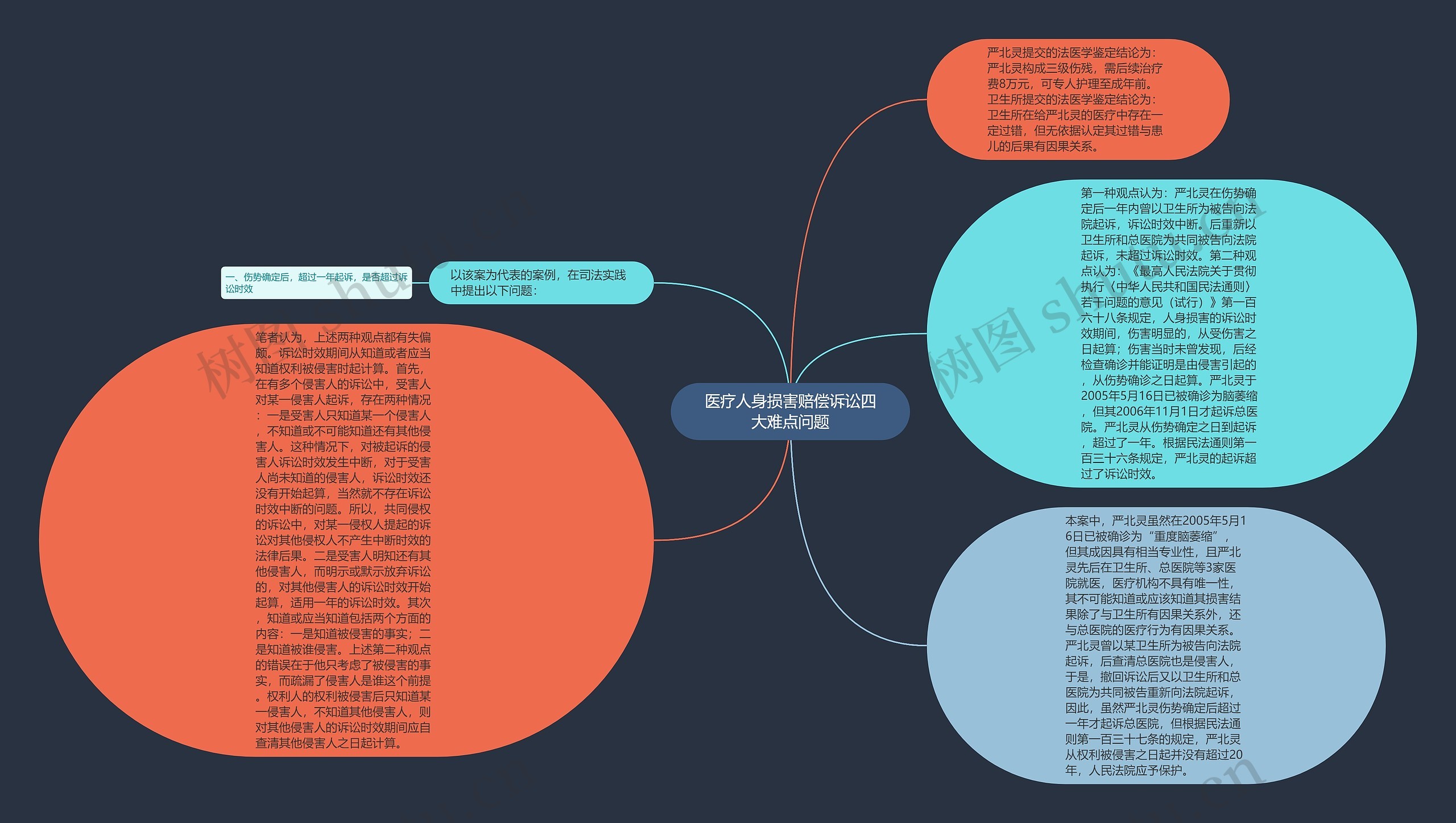 医疗人身损害赔偿诉讼四大难点问题思维导图