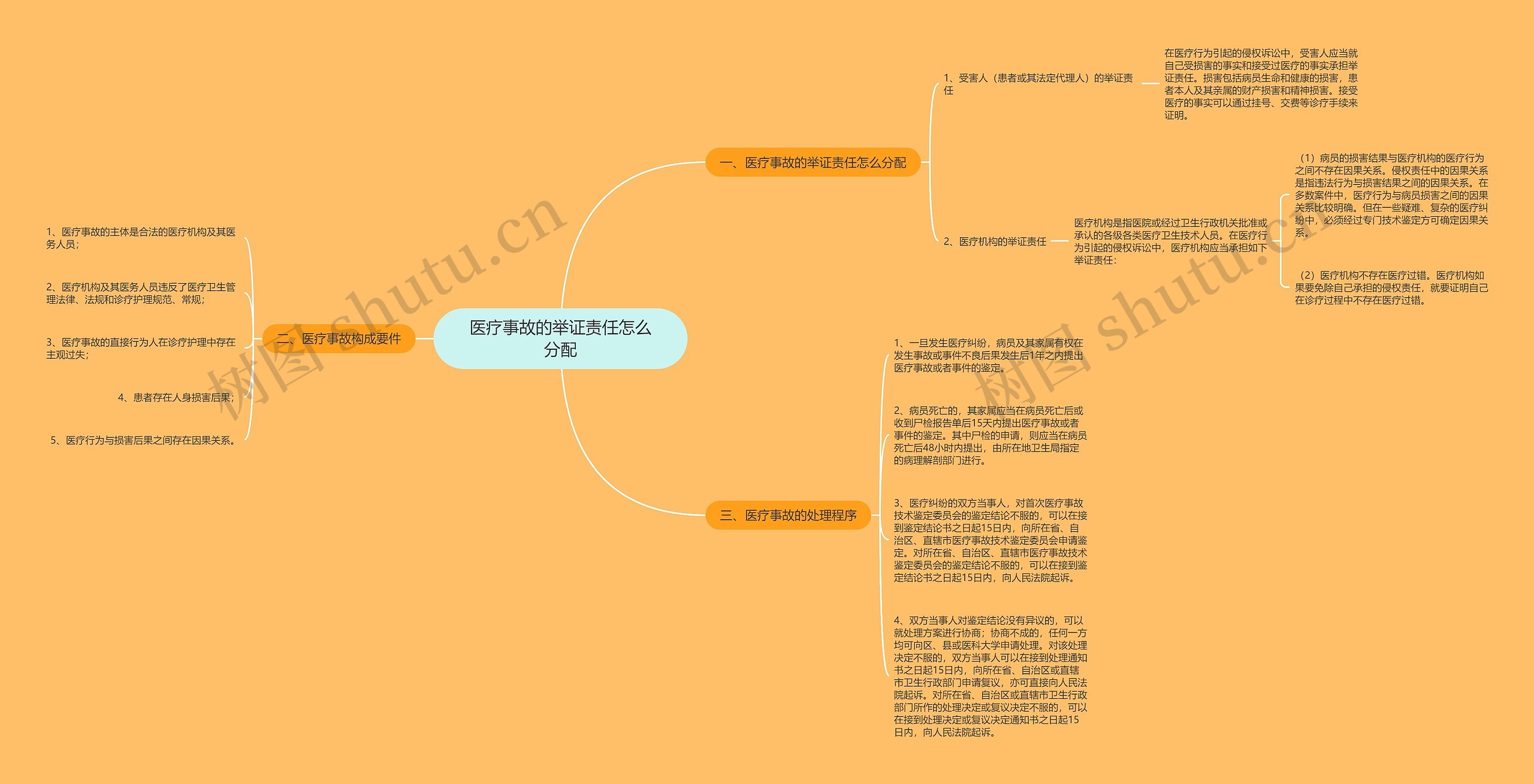 医疗事故的举证责任怎么分配思维导图