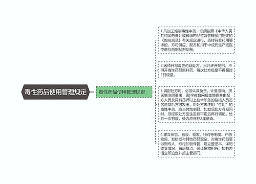 毒性药品使用管理规定