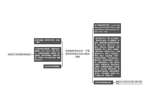 药用植物学知识点：干檀香叶的功能主治And用法用量思维导图