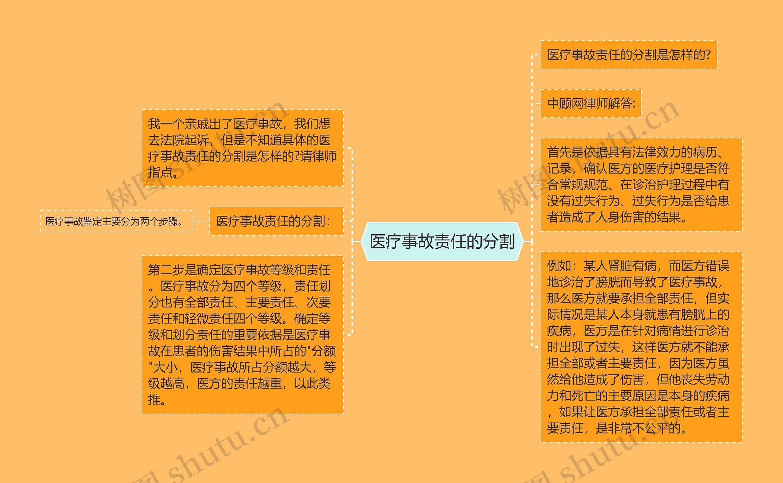 医疗事故责任的分割思维导图