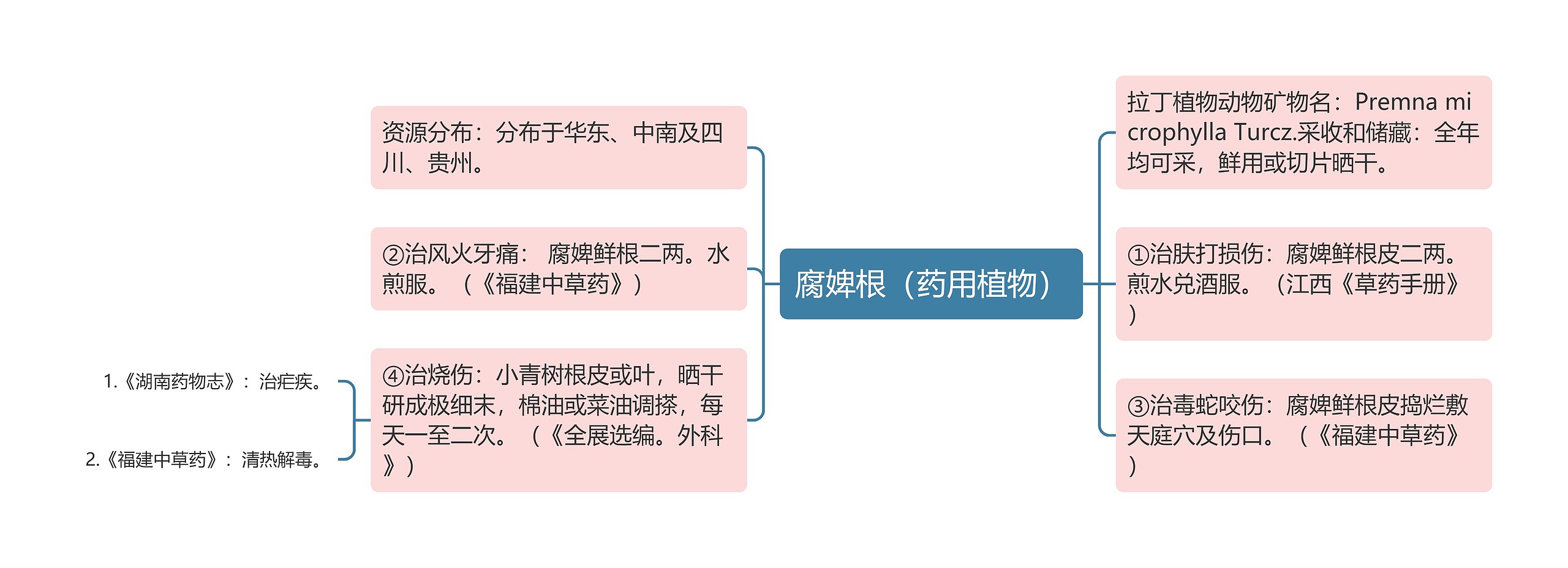 腐婢根（药用植物）思维导图