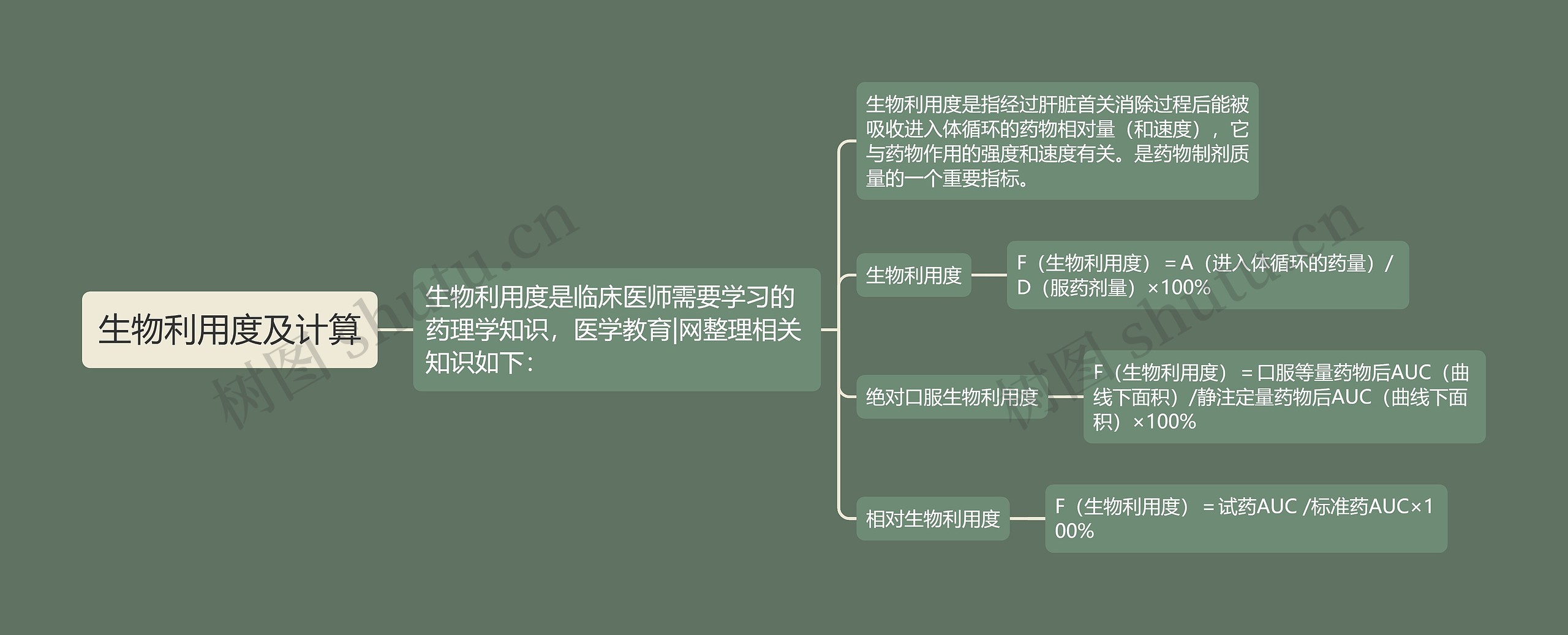 生物利用度及计算思维导图