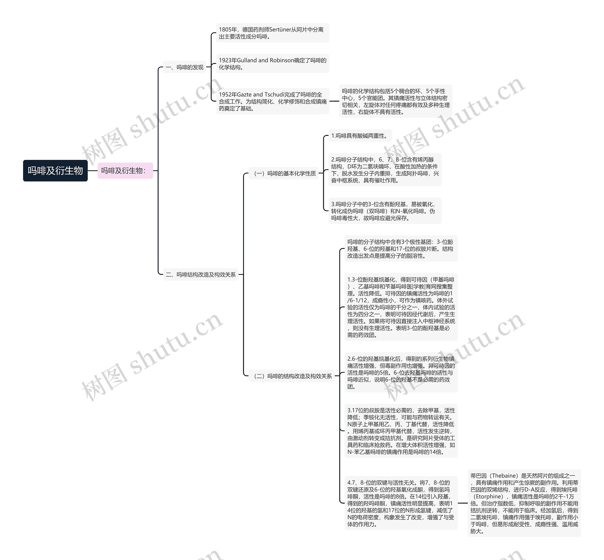 吗啡及衍生物思维导图