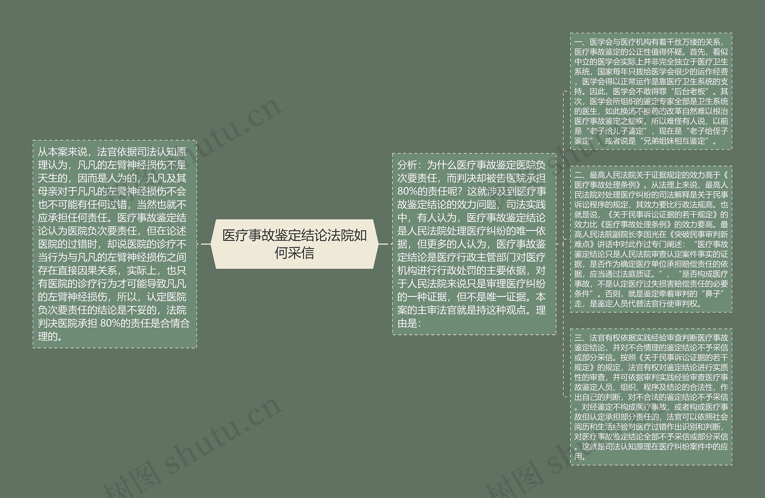 医疗事故鉴定结论法院如何采信思维导图