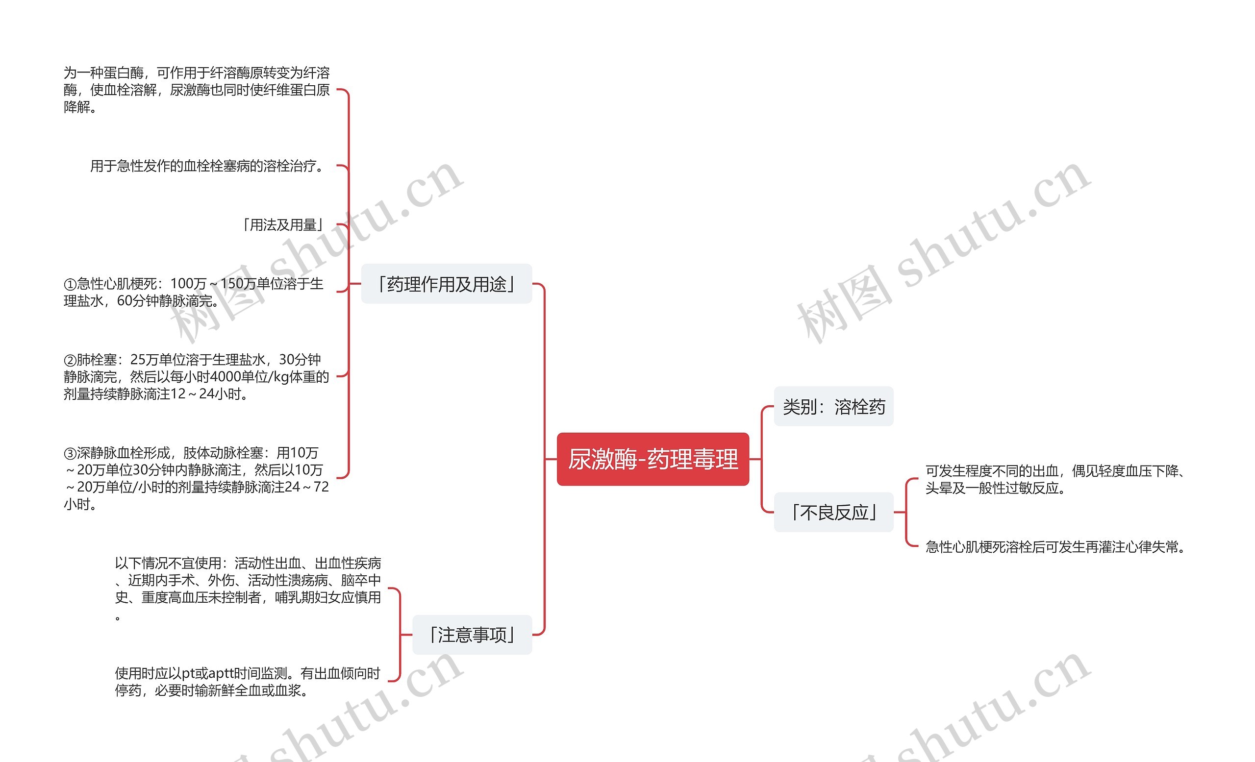 尿激酶-药理毒理思维导图