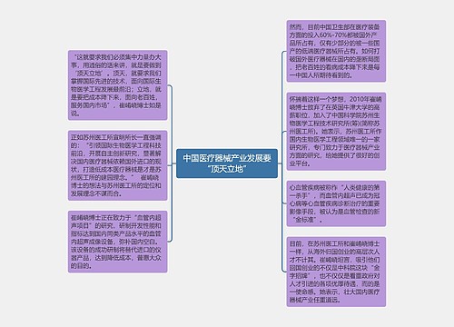 中国医疗器械产业发展要“顶天立地”