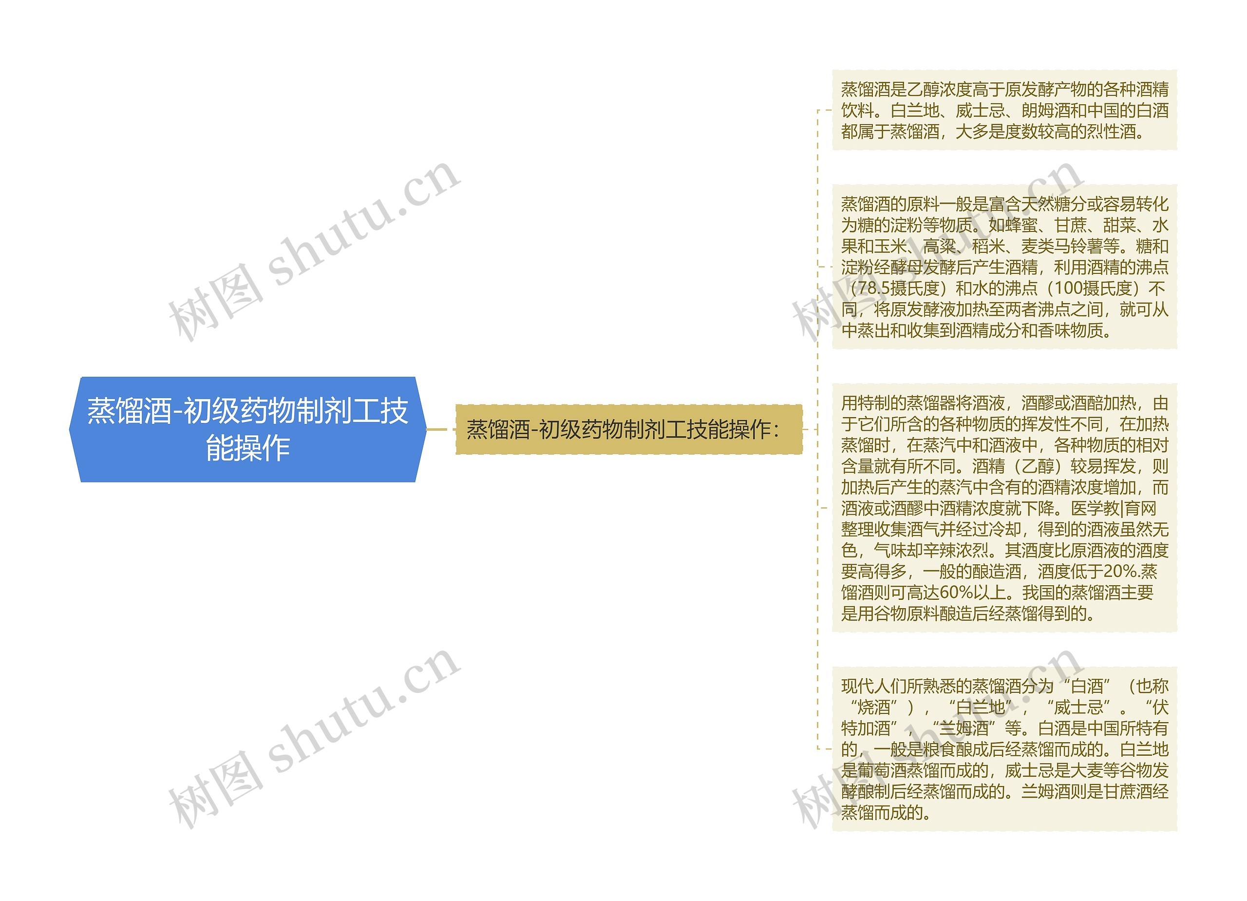 蒸馏酒-初级药物制剂工技能操作思维导图