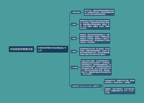 中药药剂学常用术语