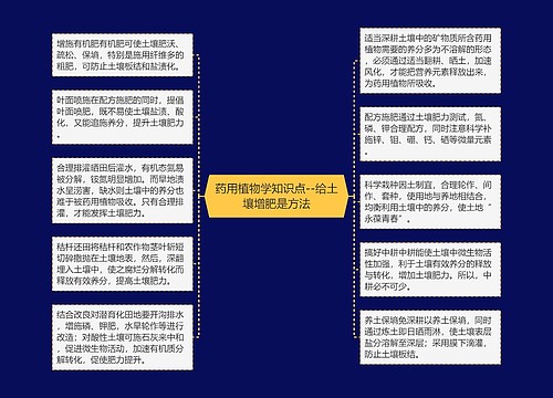 药用植物学知识点--给土壤增肥是方法