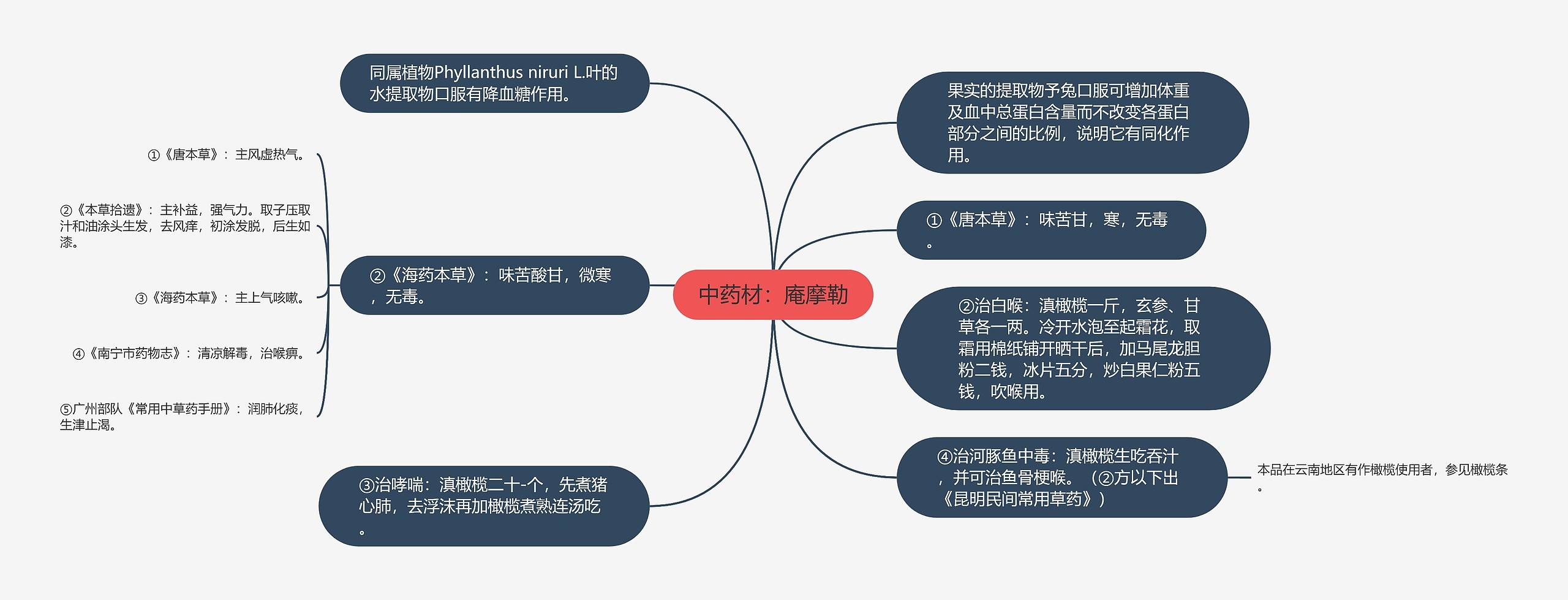 中药材：庵摩勒思维导图