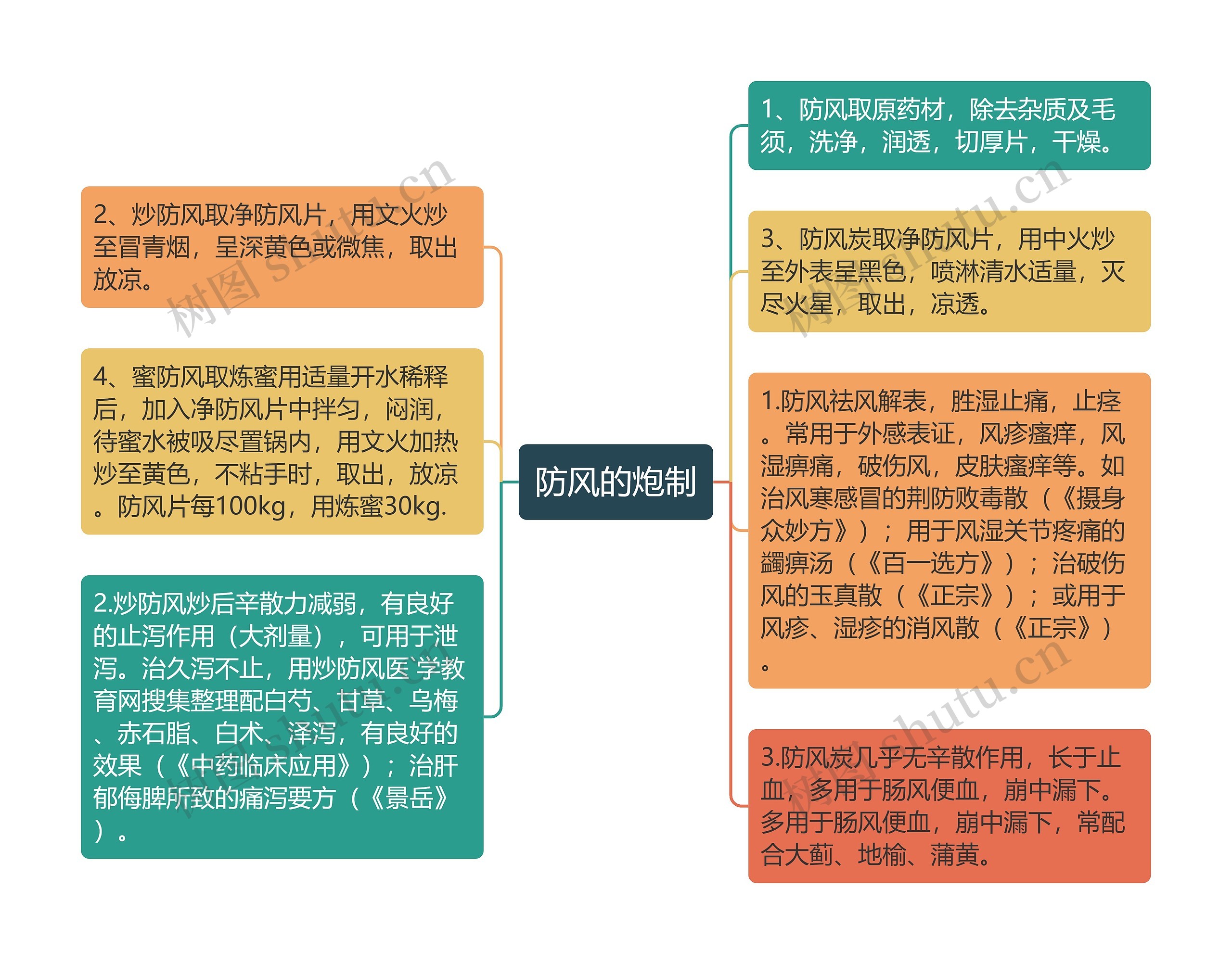 防风的炮制思维导图