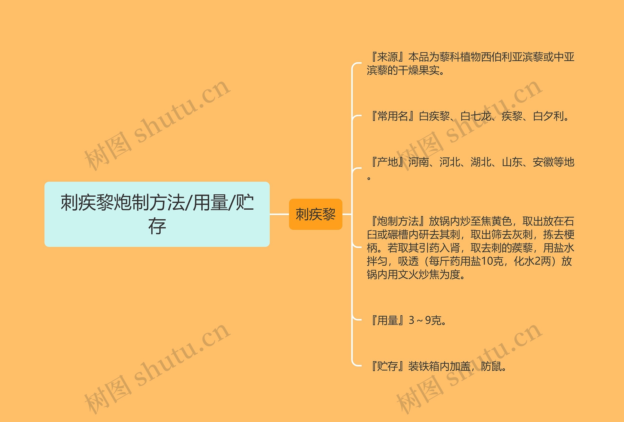 刺疾黎炮制方法/用量/贮存 刺疾黎炮制方法/用量/贮存