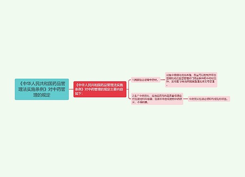 《中华人民共和国药品管理法实施条例》对中药管理的规定