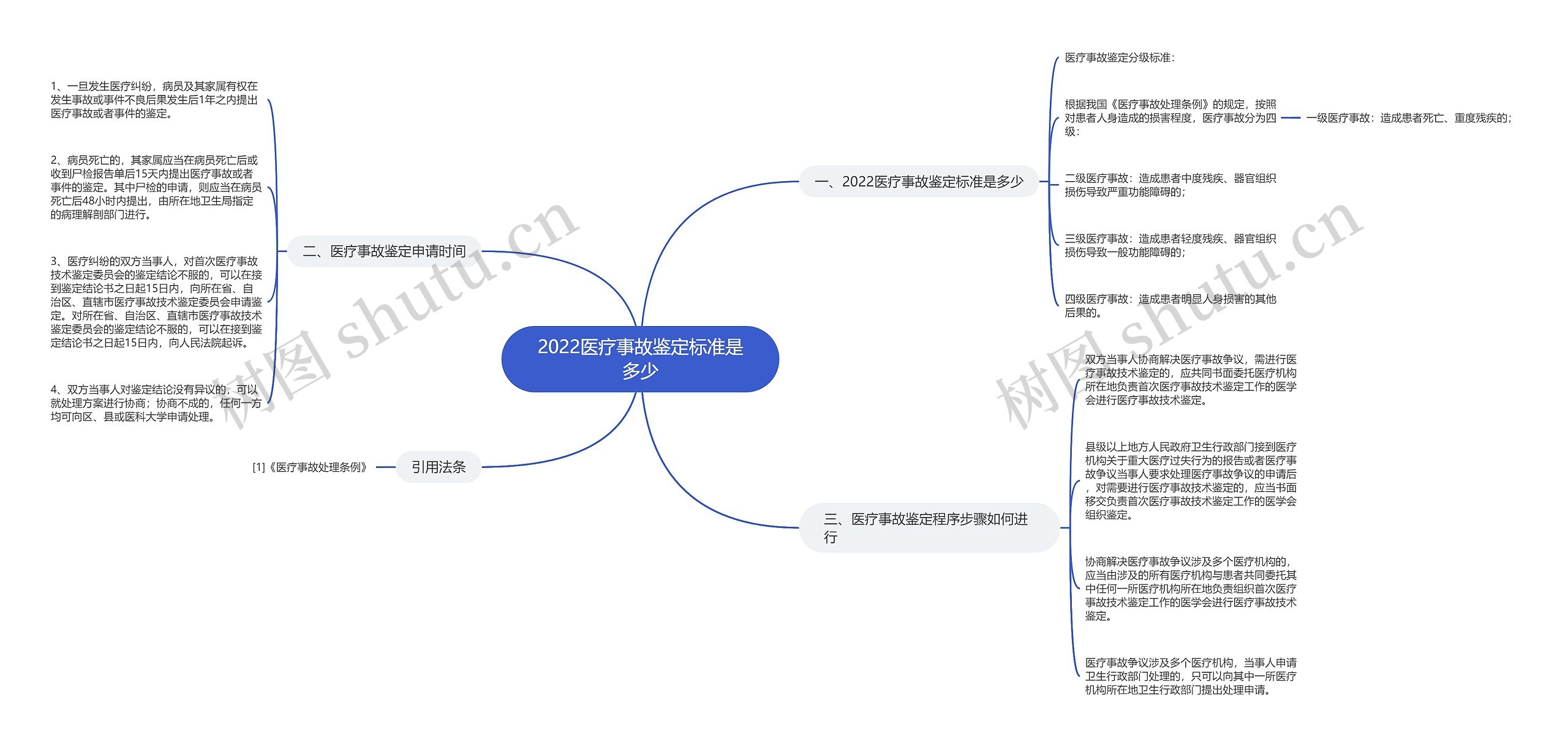 2022医疗事故鉴定标准是多少思维导图