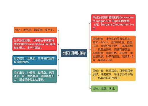 锁阳-药用植物思维导图