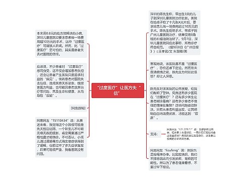 “过度医疗”让医方失“信”