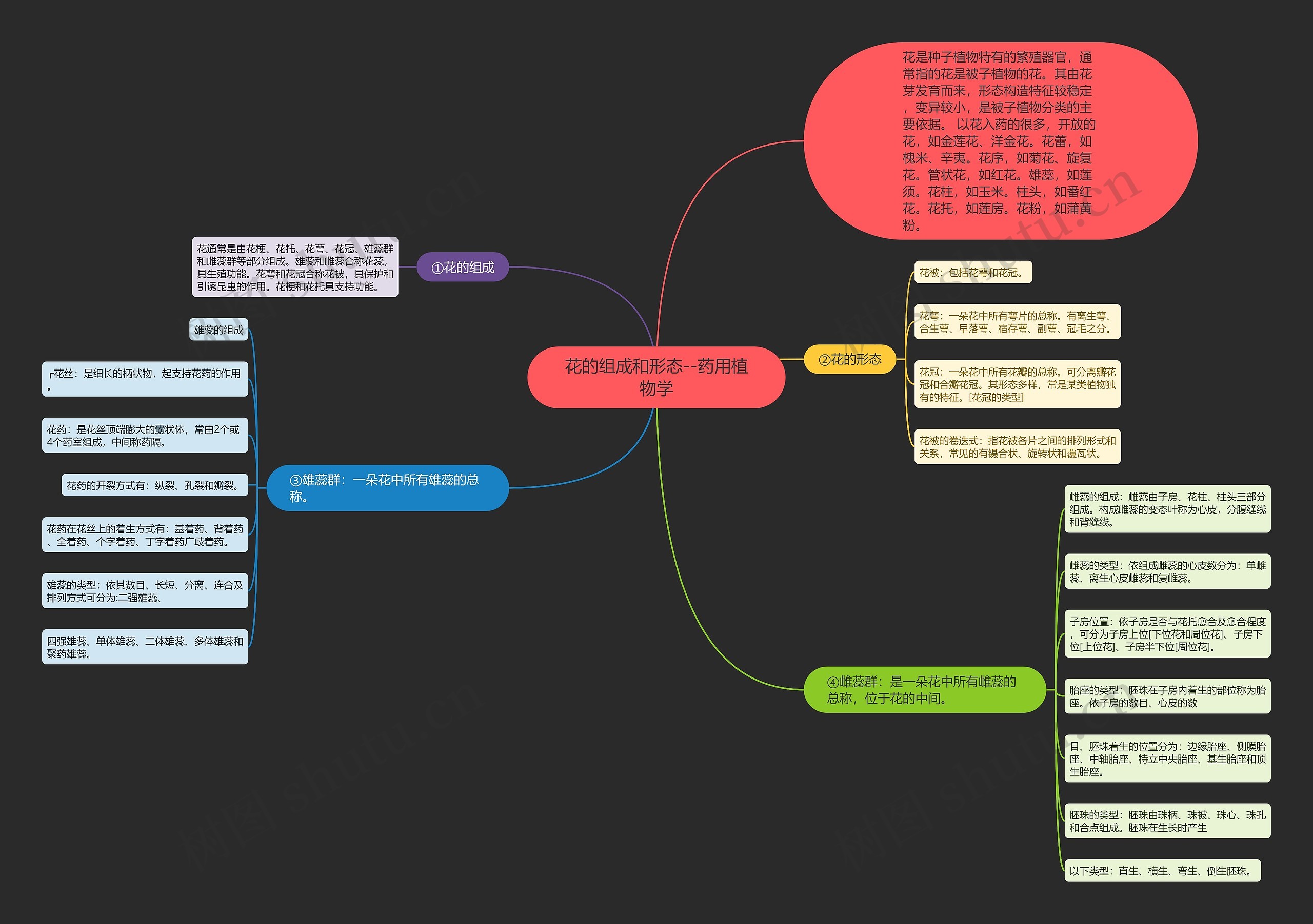 花的组成和形态--药用植物学 花的组成和形态--药用植物学