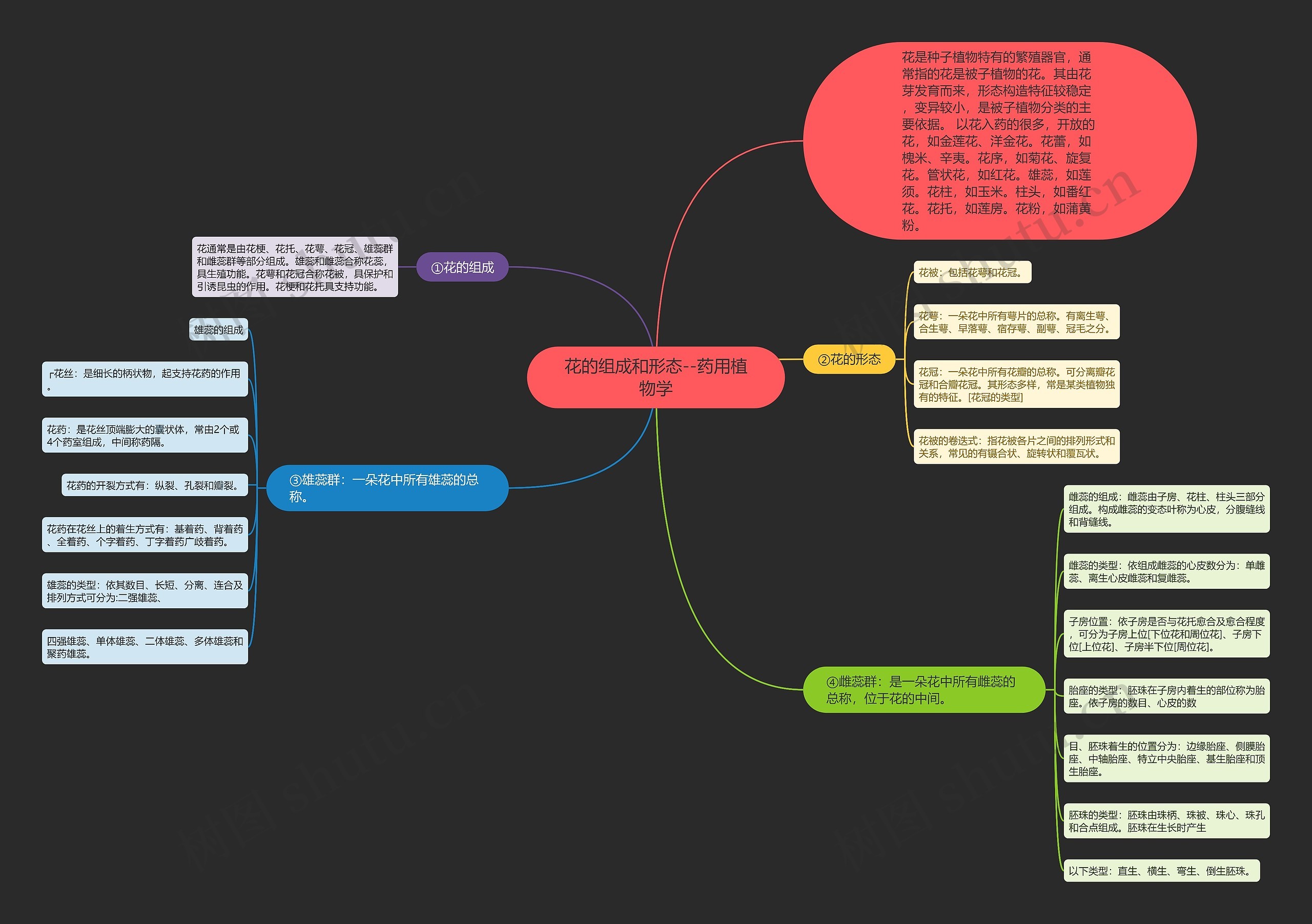 花的组成和形态--药用植物学