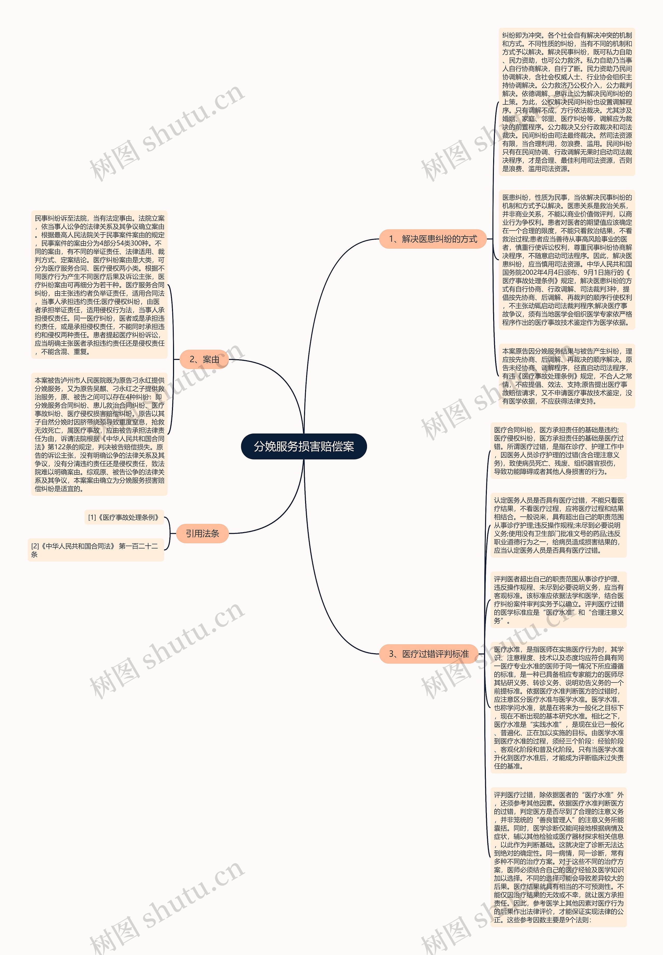 分娩服务损害赔偿案思维导图